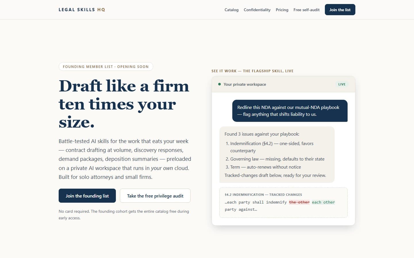 LegalSkillsHQ product homepage
